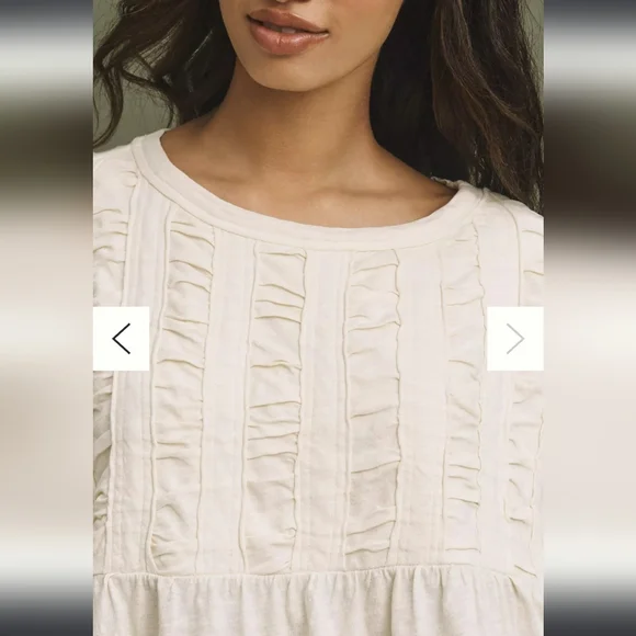 Anthropologie PILCRO babydoll top Ivory Size XS Oversized Fit - Picture 4 of 5